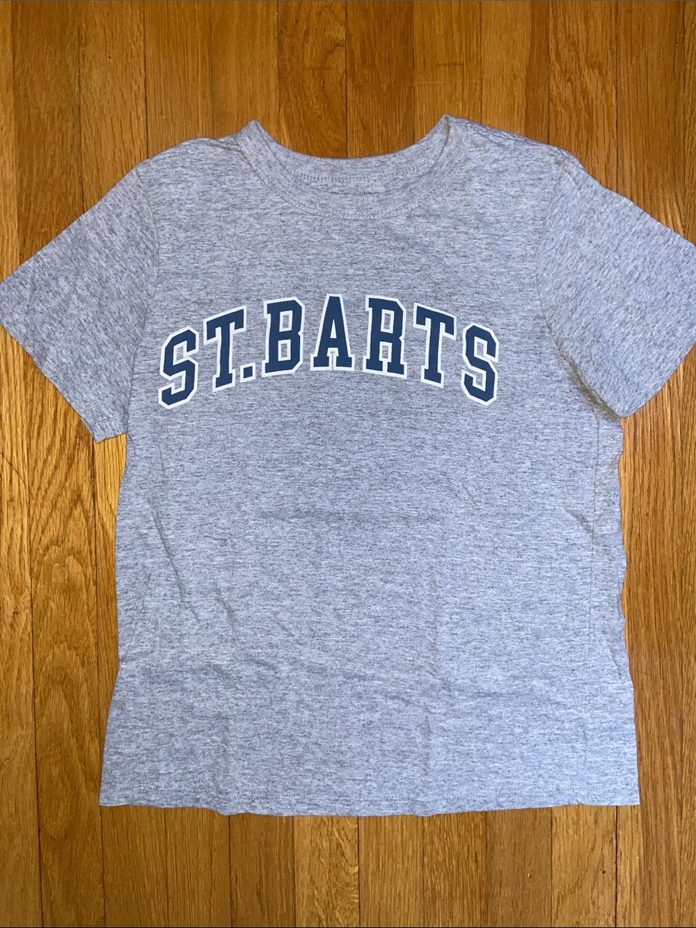 Zoe + Liv Heather Gray Graphic Tee with Navy Lettering